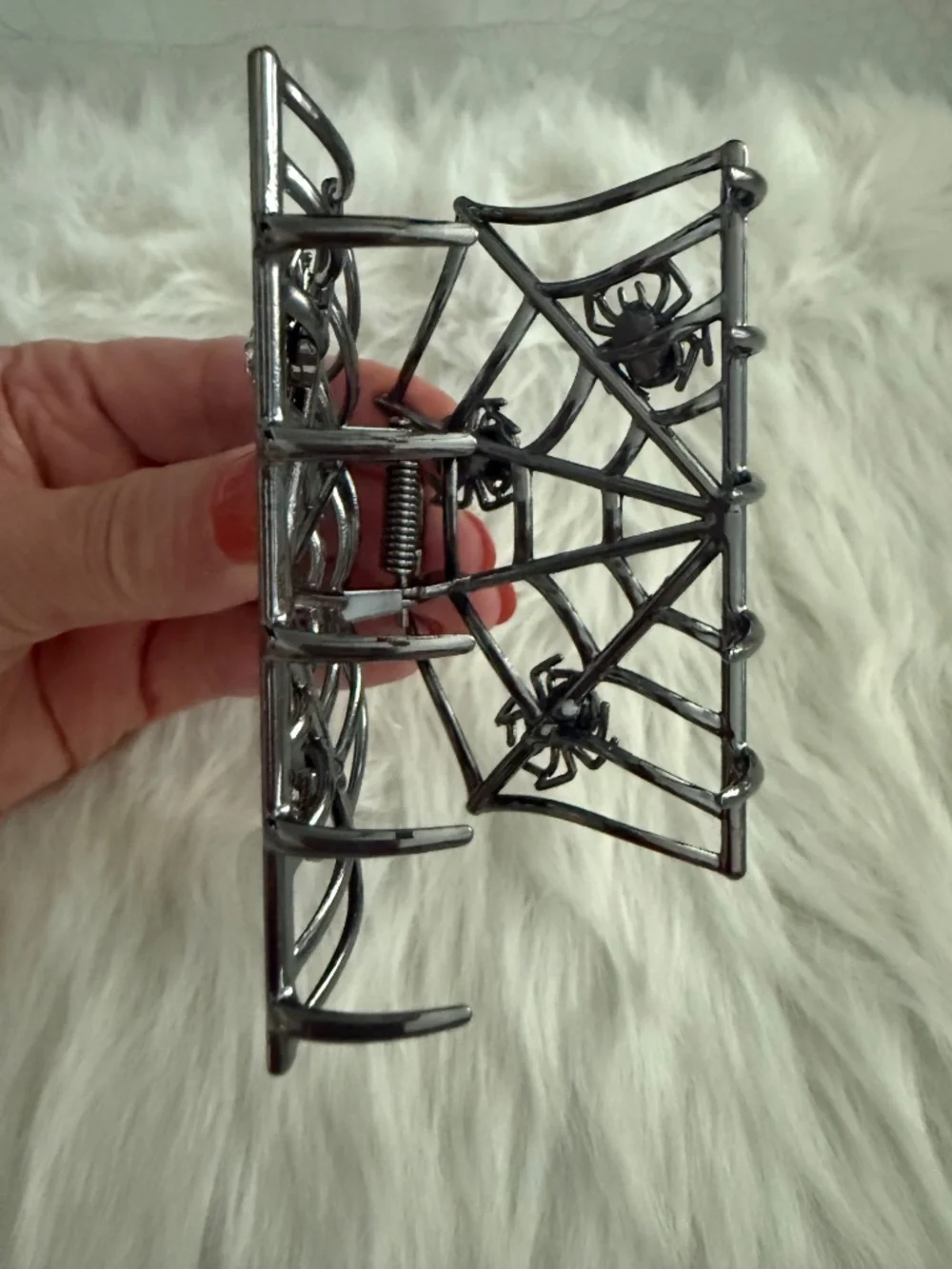 Piper K Black Slate Spider Web Hair Clip